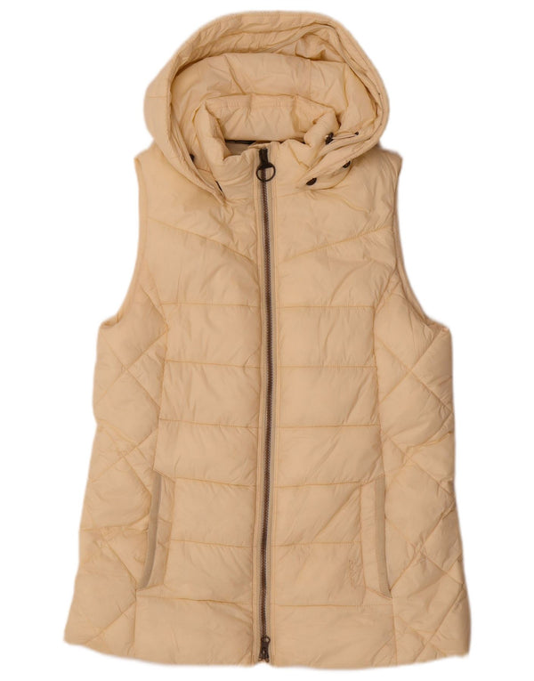 Gilet căptușit cu glugă Barbour pentru femei UK 10 Poliamidă galbenă mică