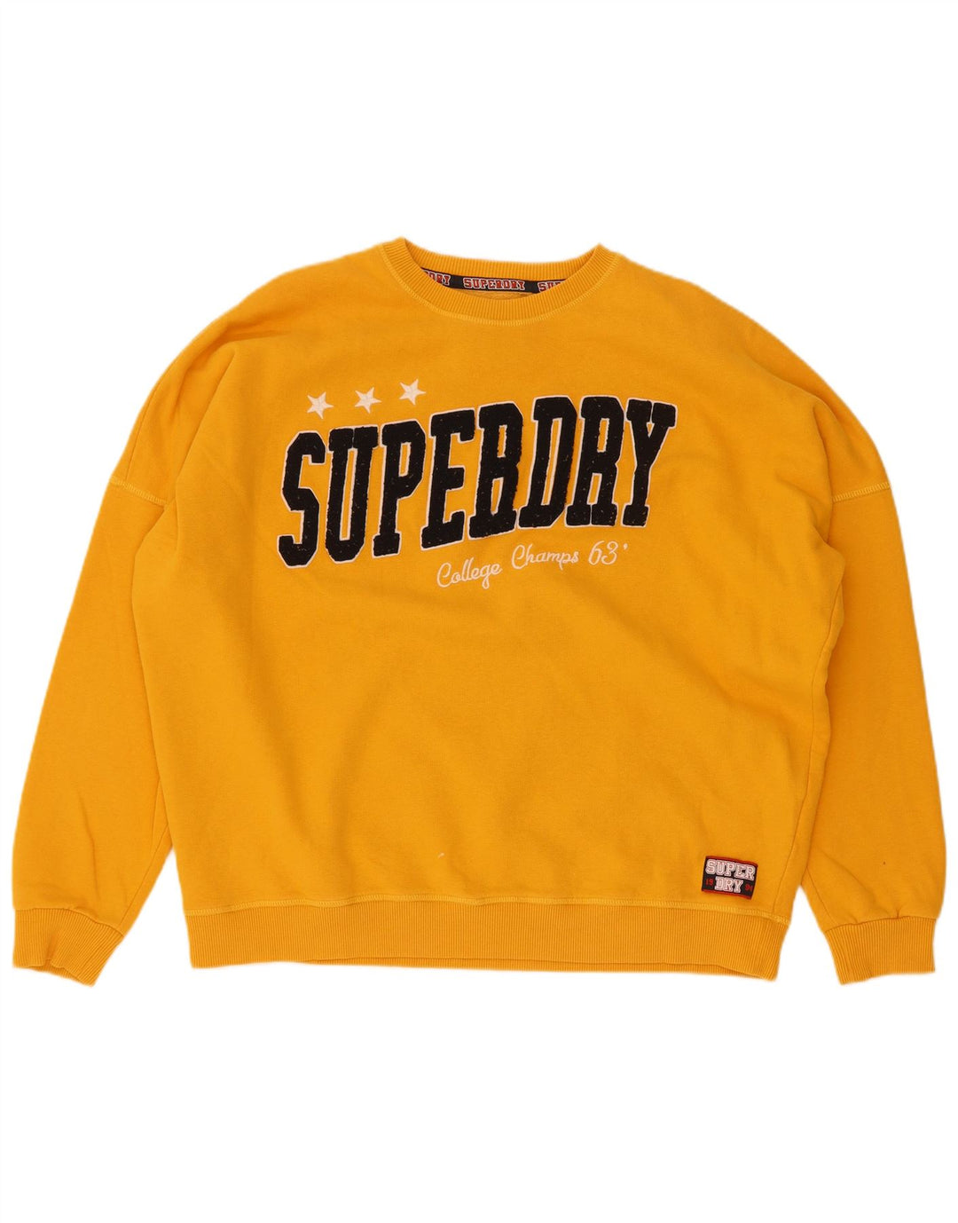 Pulover supradimensionat cu grafic Superdry pentru femei UK 12 Galben mediu