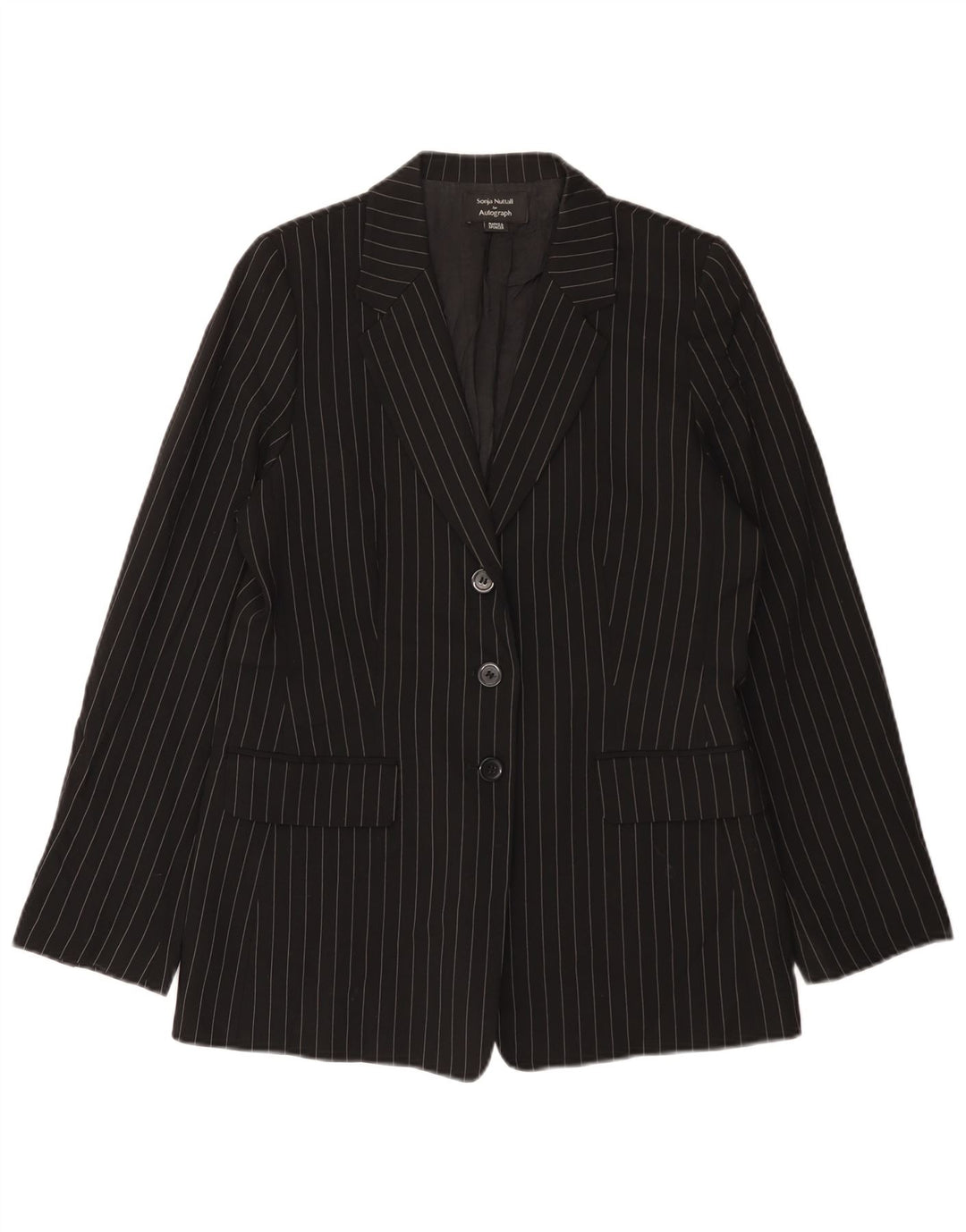 Jachetă pentru femei Marks & Spencer Autograph Blazer UK 12 Medium Black Pinstripe