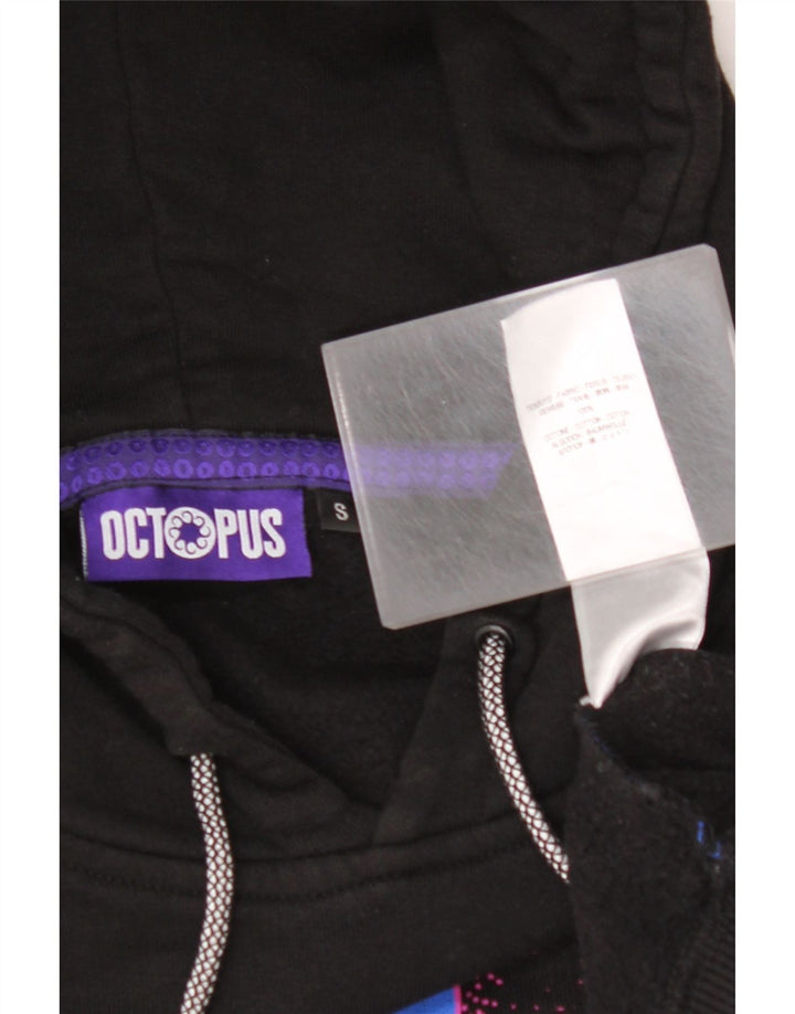 OCTOPUS Pulover cu glugă cu grafică pentru bărbați, mic, negru, bumbac color