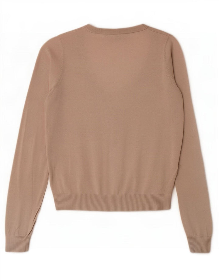 Pulover Cardigan pentru Damă Zara UK 12 Medium Bej Bumbac