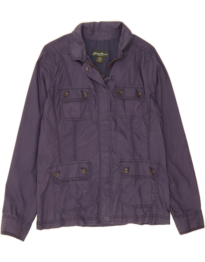 EDDIE BAUER Womens Utility Jacket UK 14 Medium Navy Blue Cotton Vintage Eddie Bauer and Second-Hand Eddie Bauer from Messina Hembry 