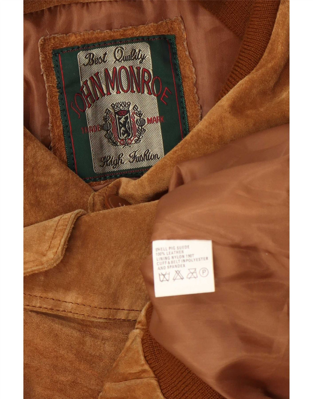 Bomber John Monroe pentru bărbați din piele intoarsa UK 40, maro, mare