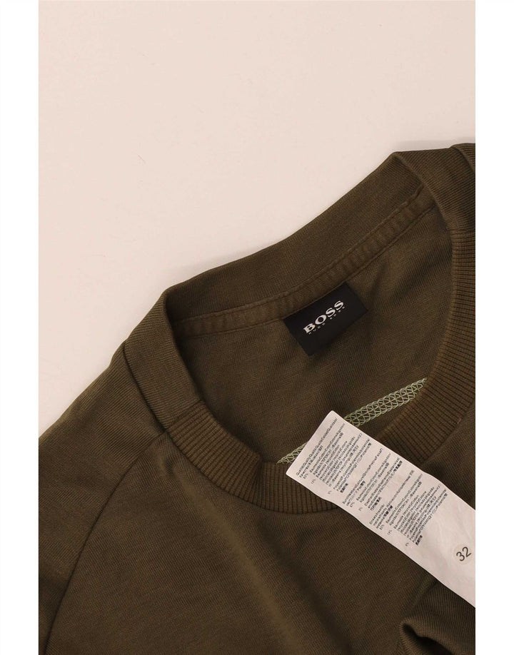 Hanorac grafic pentru bărbați Hugo Boss Pulover mediu bumbac kaki