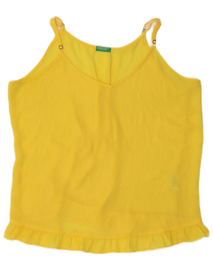 Benetton Cami Top pentru femei UK 16 Large Galben Poliester