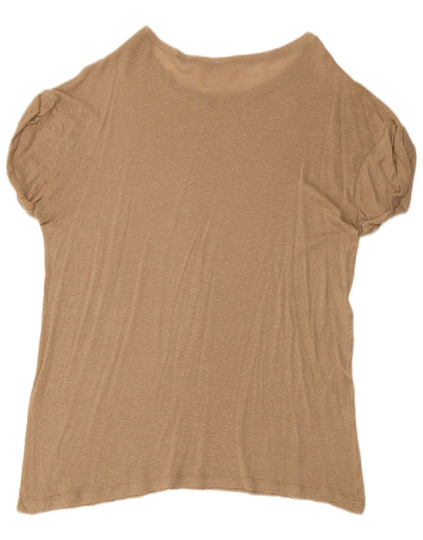 Zara Womens T-Shirt Top UK 14 Large Beige Flecked