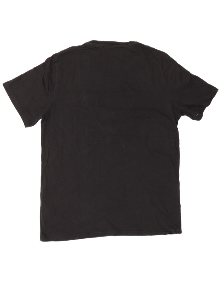 Tricou grafic Guess pentru bărbați Top mediu din bumbac negru