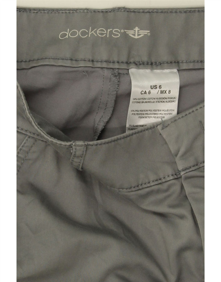 DOCKERS Womens Straight Capri Trousers US 6 Medium W31 L20 Grey Cotton Vintage Dockers and Second-Hand Dockers from Messina Hembry 