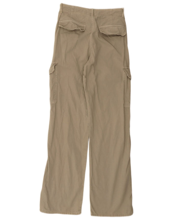 Pantaloni cargo largi pentru femei cu talie înaltă Zara EU 34 2XS W24 L32 kaki