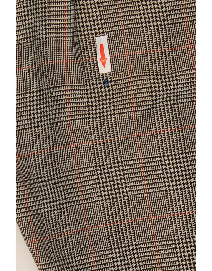 Pantaloni de costum pentru femei Bootcut Zara EU 38 Mici L28 L32 Lână gri Houndstooth
