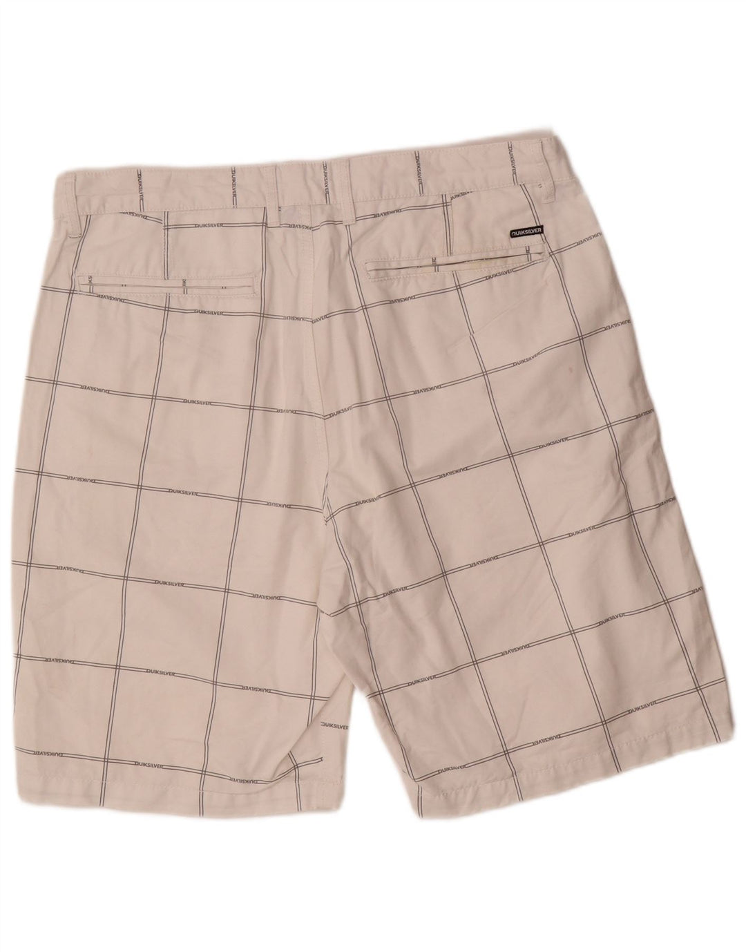 Pantaloni scurți chino obișnuiți pentru bărbați Quiksilver W36, bumbac cu carouri albe mari