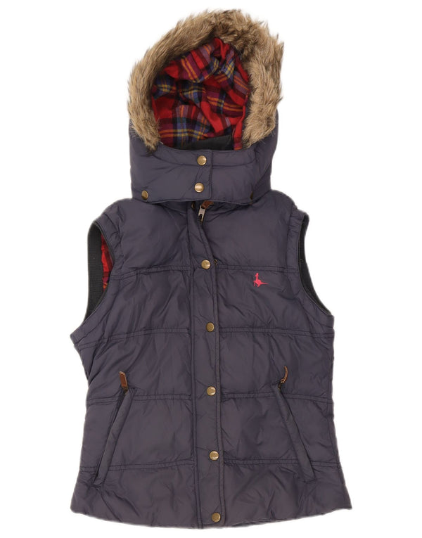 Jack Wills Gilet căptușit cu glugă pentru bărbați UK 8 Small Bleumarin