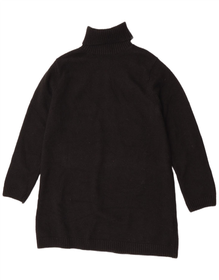 Pulover pentru femei Zara cu paragate cu gât rulat, UK 14 Poliester mediu negru