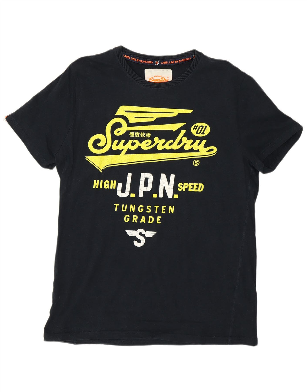 SUPERDRY tricou grafic pentru bărbați Top mediu din bumbac bleumarin