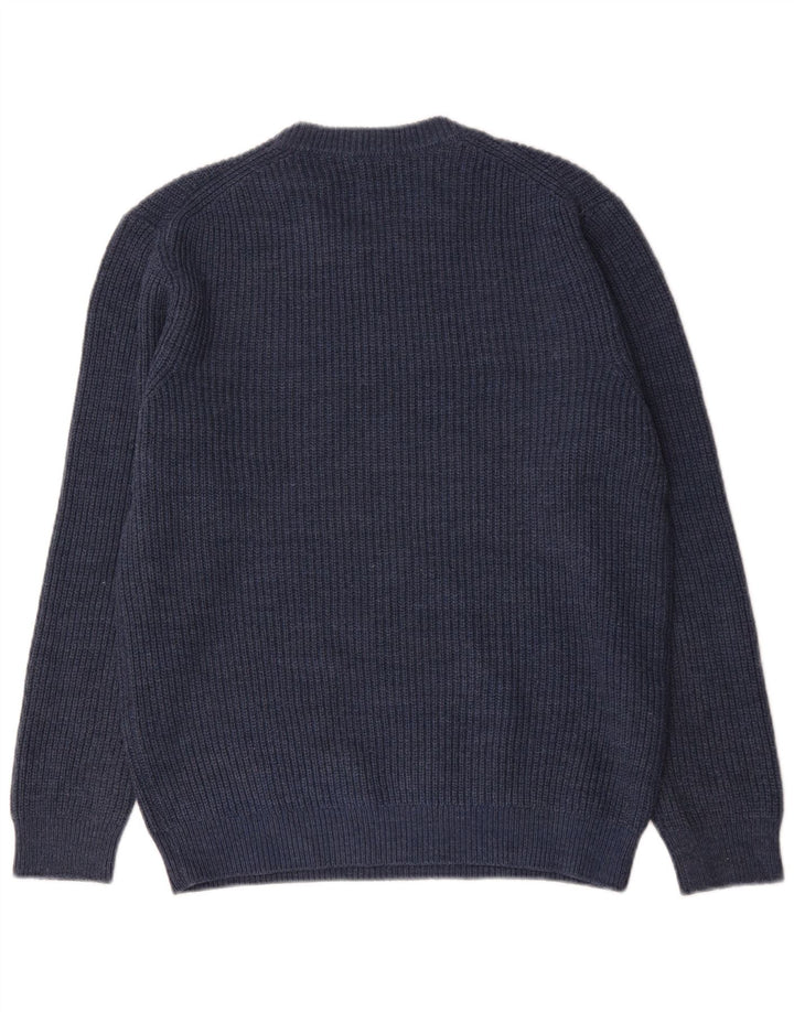 Pulover pentru bărbați Zara, cu decolteu, mare, albastru, acrilic