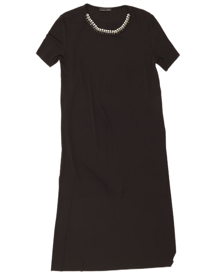 Rochie Maxi pentru Damă Zara UK 12 Medium Negru Poliester