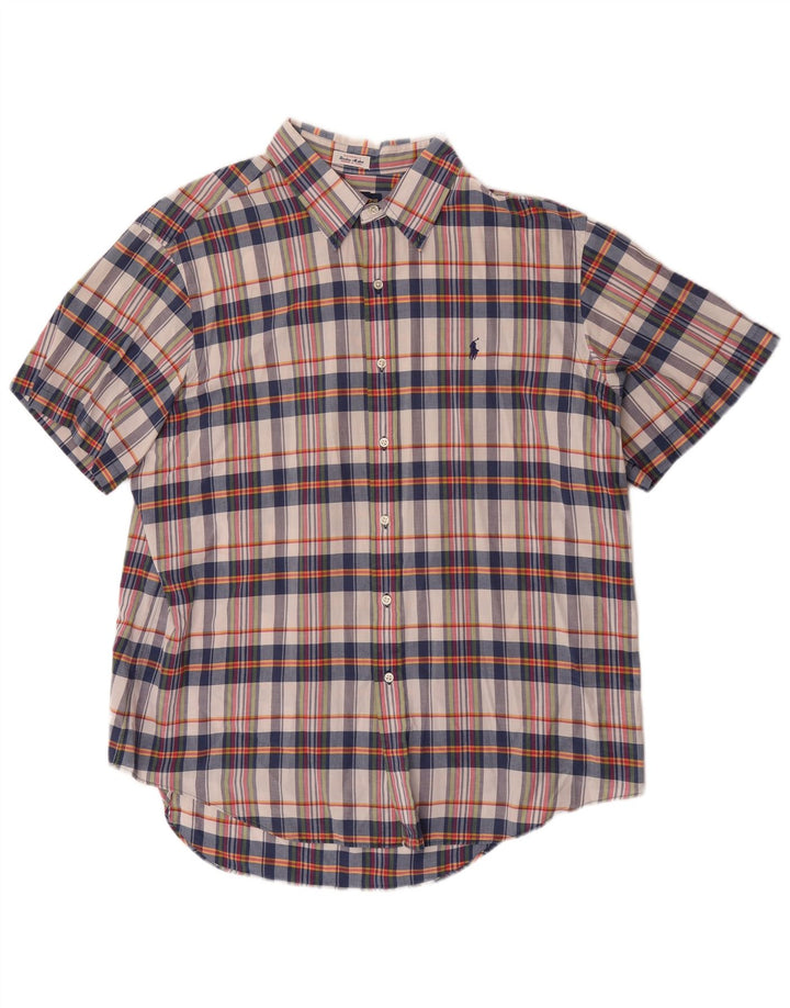 Cămașă cu mânecă scurtă Polo Ralph Lauren pentru bărbați 2XL, bumbac cu carouri multicolore