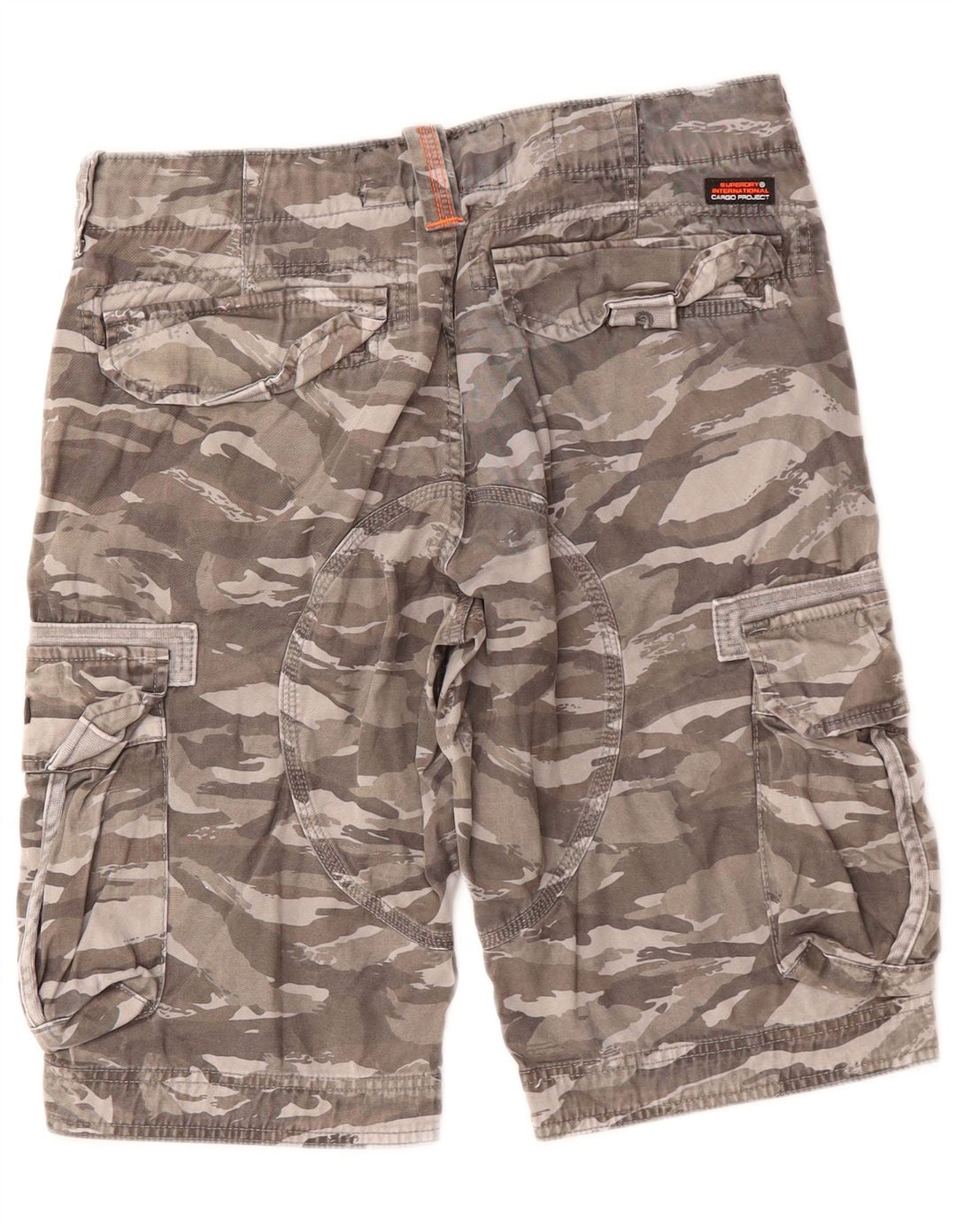 Pantaloni scurți cargo pentru bărbați SUPERDRY W31, bumbac camuflaj mediu kaki