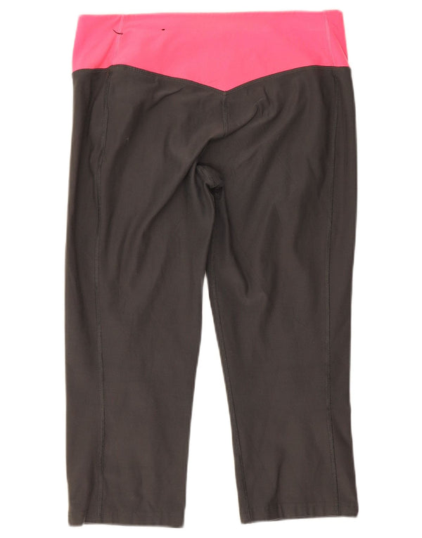 Leggings capri Nike Dri Fit pentru femei UK 12 Gri mediu Poliester color bloc