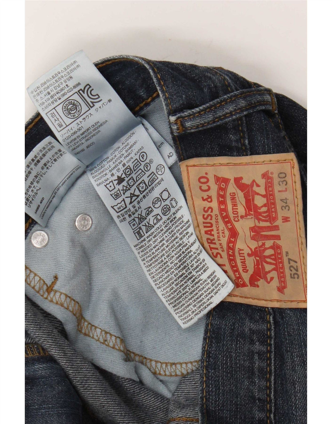 Blugi pentru bărbați Levi's 527 Bootcut W34 L30 bumbac bleumarin