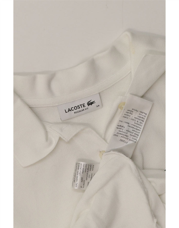 Tricou polo LACOSTE pentru femei, cu croiala normală, mărimea 34, bumbac alb mic