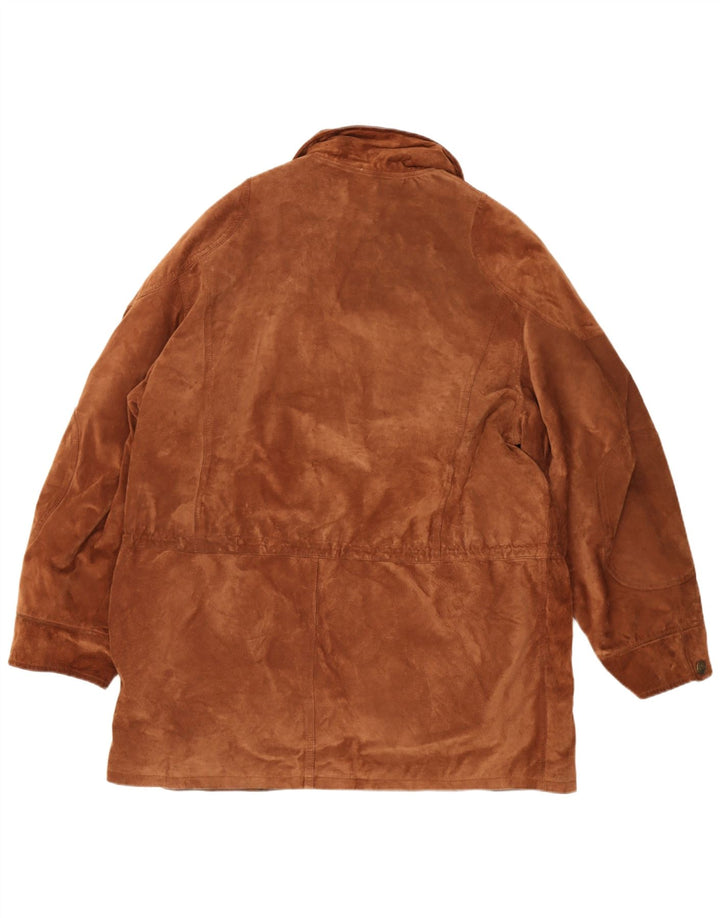 Pardesiu din piele intoarsa pentru barbati vintage UK 40 mare maro