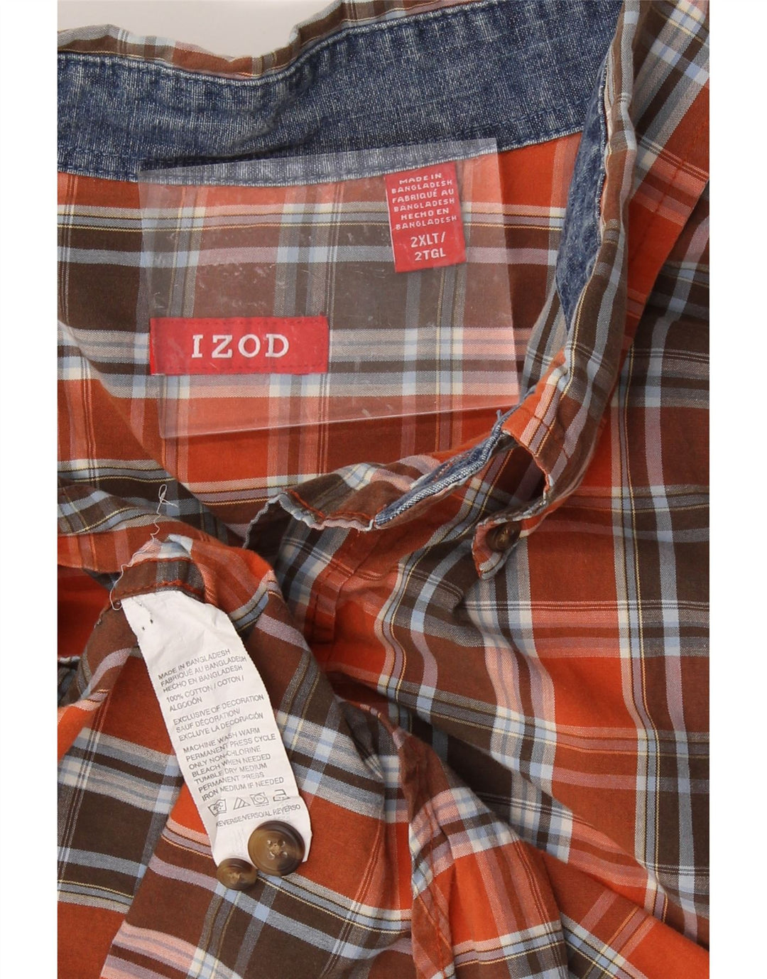 IZOD Mens Shirt 2XL Red Check Cotton Vintage Izod and Second-Hand Izod from Messina Hembry 