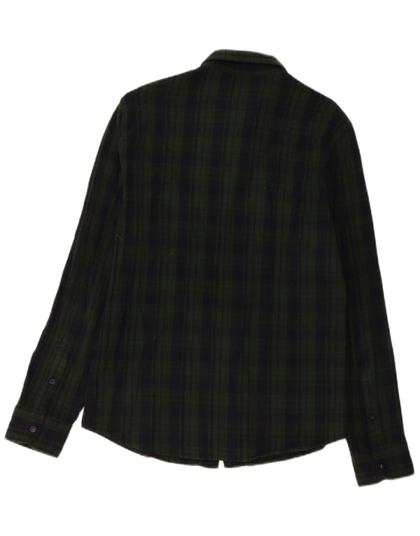 Cămașă Lee pentru bărbați, slim fit, din flanel, din bumbac cu carouri verzi