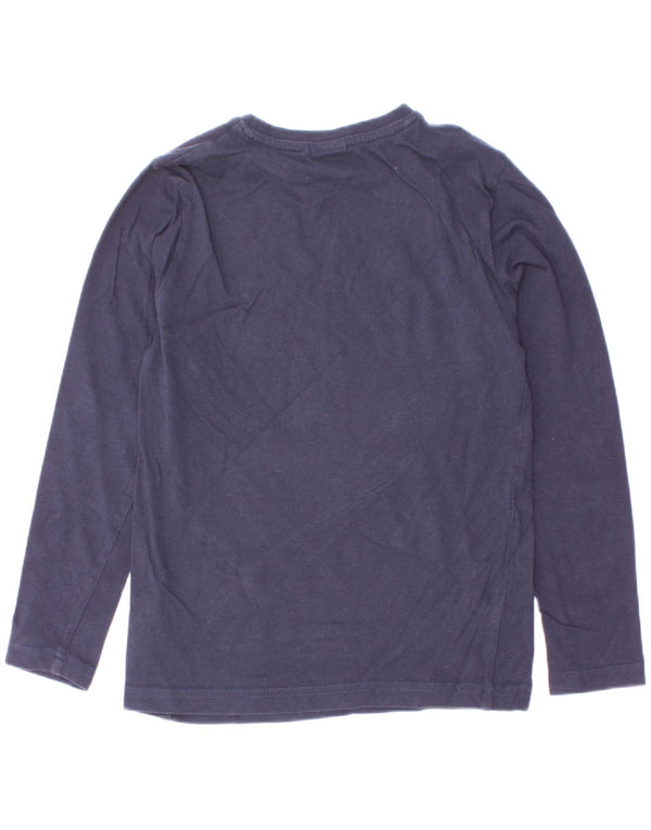 Top grafic pentru baieti Hugo Boss cu maneca lunga 7-8 ani, bumbac, albastru bleumarin