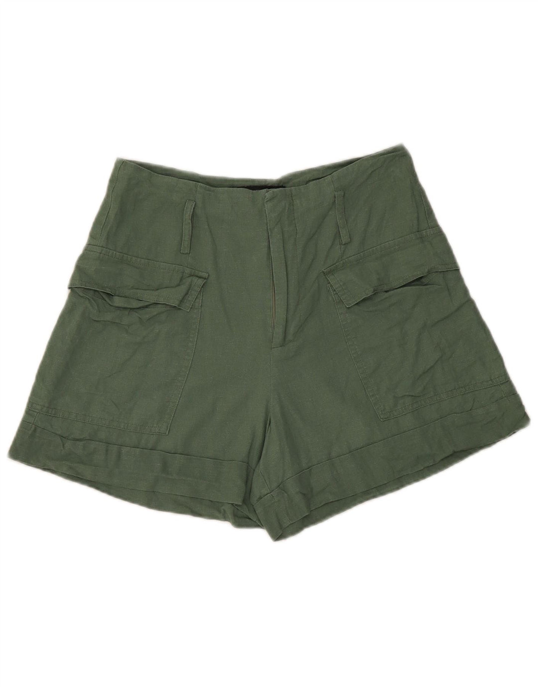 Pantaloni scurti cargo pentru femei Zara mici W26 in verde