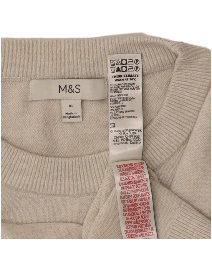 Pulover pentru bărbați Marks & Spencer cu gât crew pulover XL poliester gri