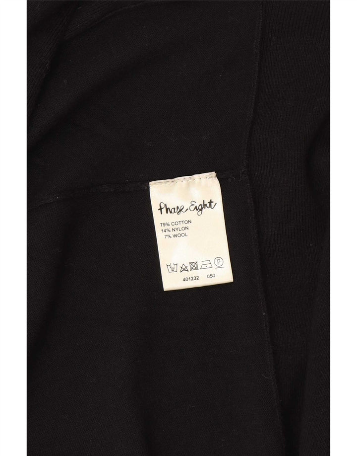 Pulover cardigan deschis pentru femei Phase Eight UK 14 bumbac mediu negru