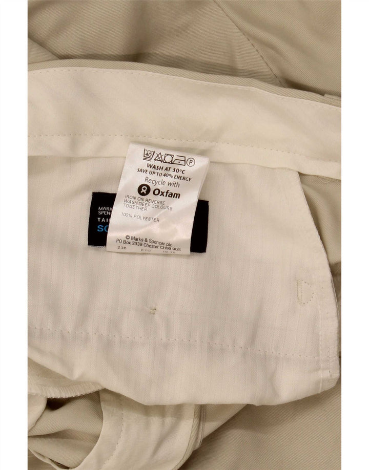 Pantaloni chino drepți pentru bărbați Marks & Spencer L34 L33 poliester bej
