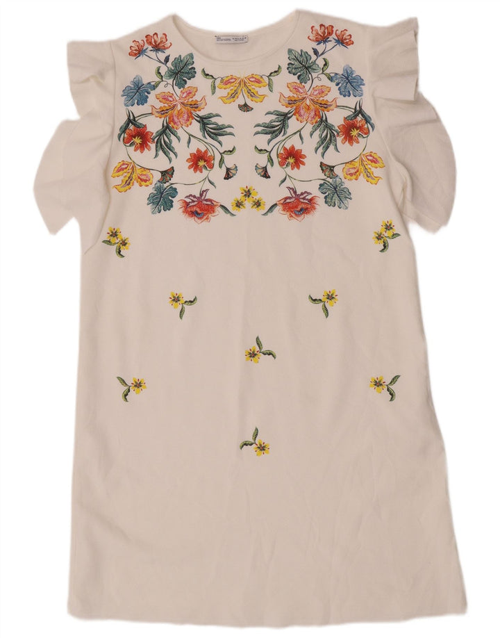 Rochie de dama Zara Marea Britanie 14 Poliester Floral Alb Mediu