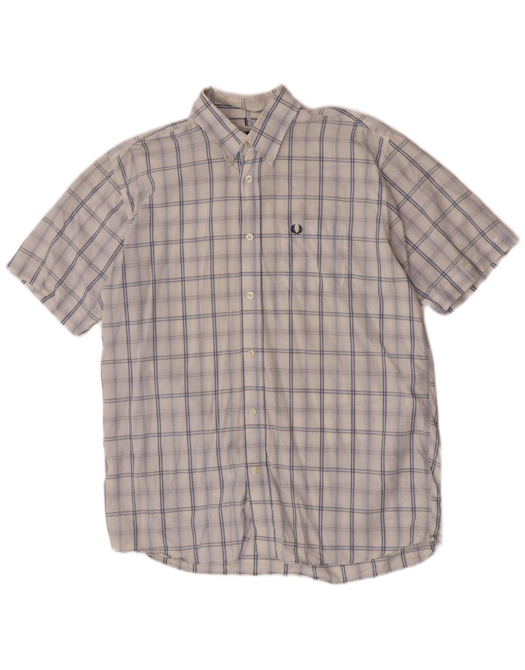 Cămașă cu mânecă scurtă pentru bărbați Fred Perry, bumbac cu carouri albe mari