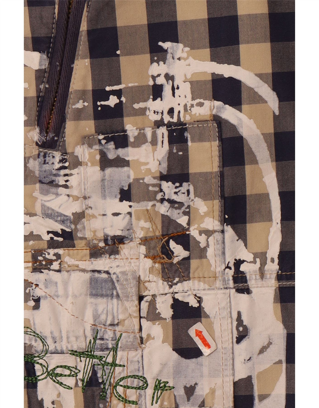 Pantaloni scurti cargo grafic Desigual pentru femei EU 42 Large W34 Vichy albastru bleumarin