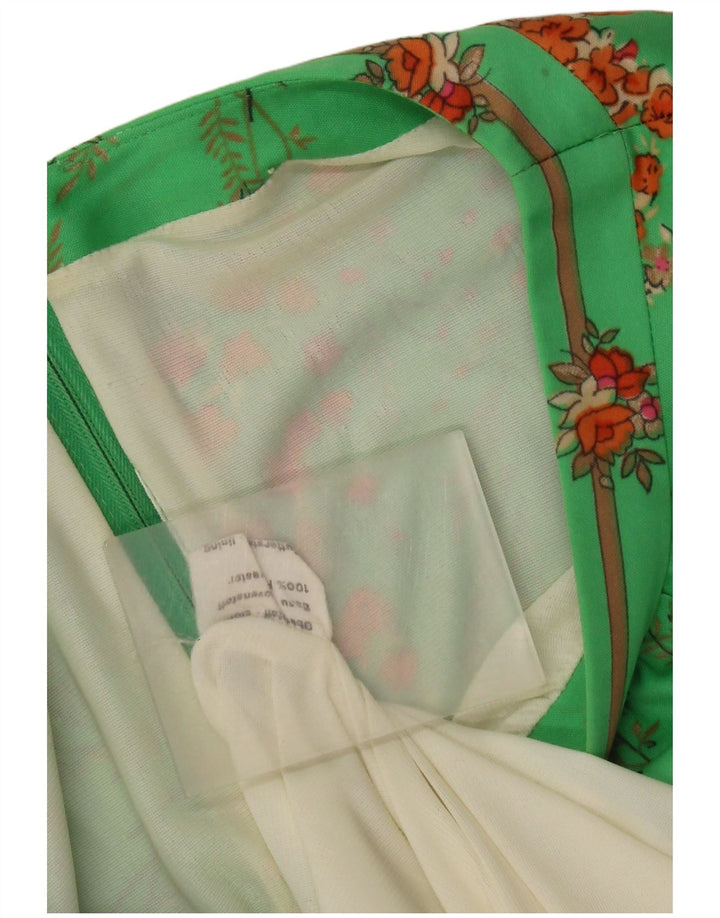 Rochie vintage pentru femei, în formă de A, EU 40, verde mediu, poliester floral