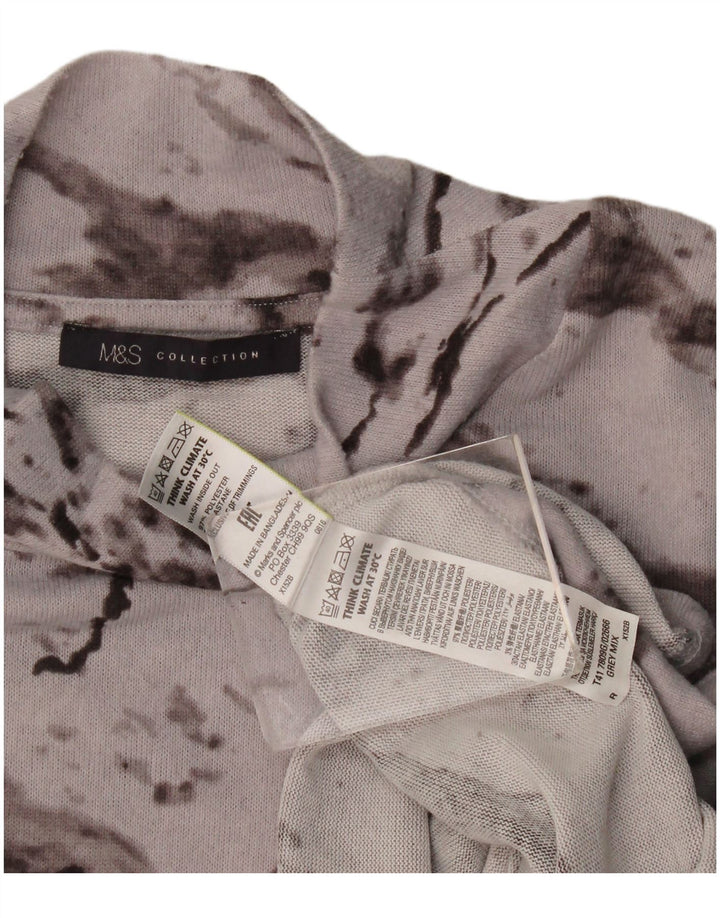 Marks & Spencer Top supradimensionat pentru femei cu mâneci 3/4 UK 14 mare, gri Tie Dye