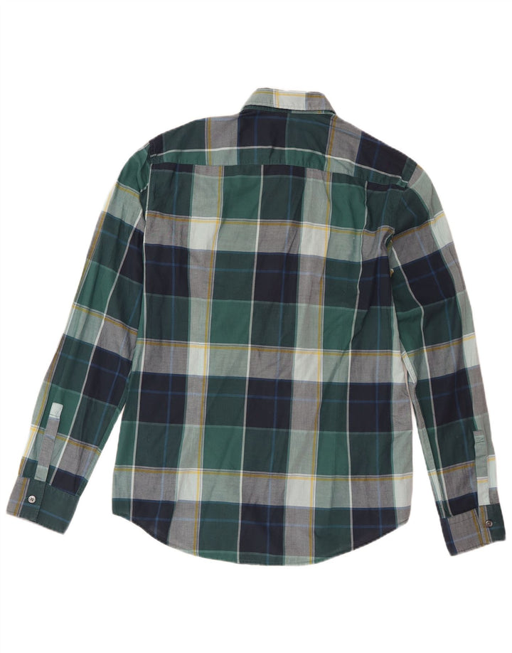 Cămașă pentru bărbați Hugo Boss Slim Fit, bumbac verde mediu cu carouri