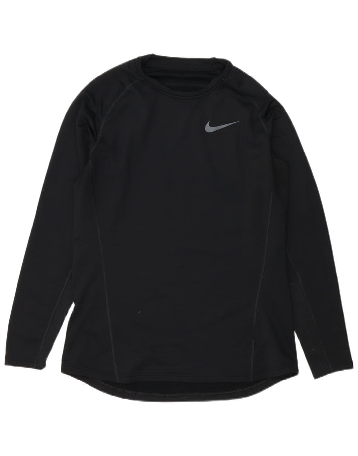 Nike pentru bărbați Dri Fit Top cu mânecă lungă, mare, negru, poliester