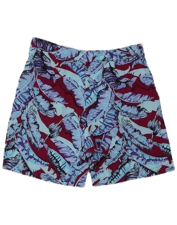 Pantaloni scurți casual pentru femei Biba UK 14 Large W32 Burgundy Floral Poliester