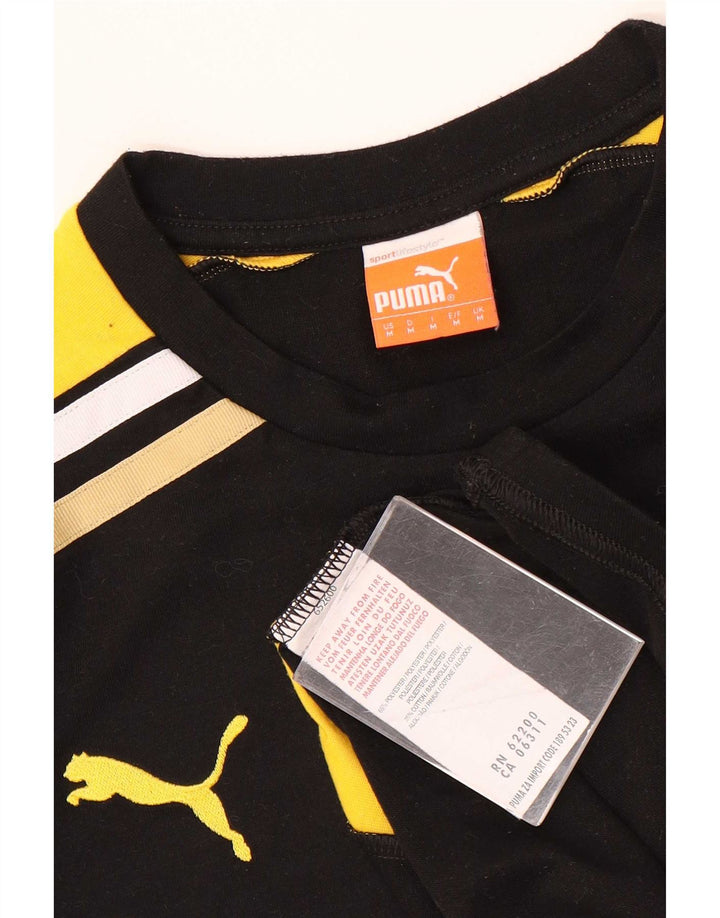 Tricou grafic Puma pentru bărbați Top Mediu Negru Poliester Bloc de culoare