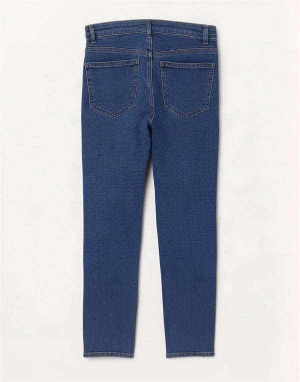 MINT VELVET Blugi drepti pentru femei UK 10 Small W27 L26 Blue Bumbac