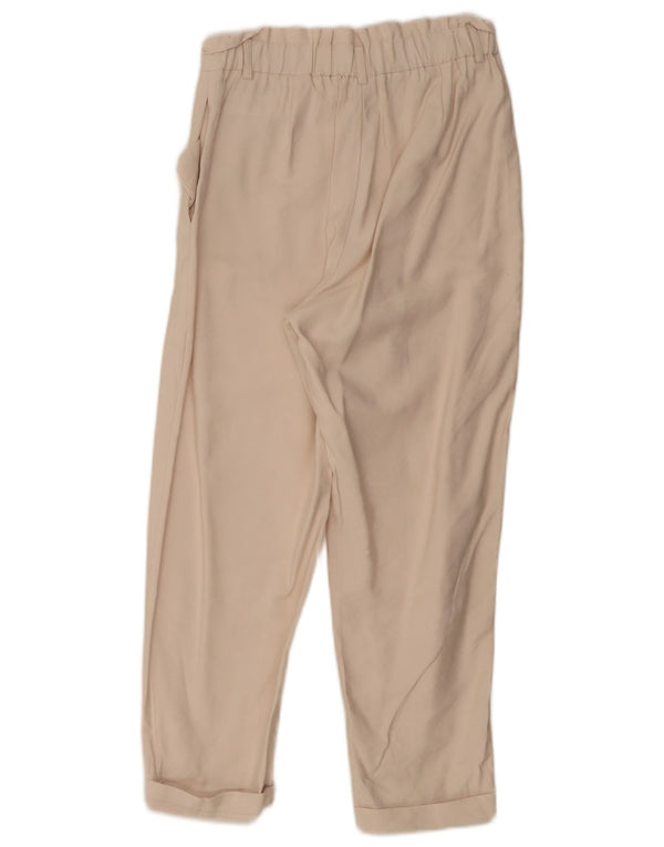 Pantaloni tăiați conici pentru femei cu talie înaltă Zara Mici L26 L25 Bej Viscoză