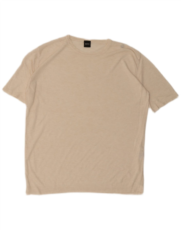 Tricou pentru bărbați HUGO BOSS Top IT 52 Mare Bej Viscoză