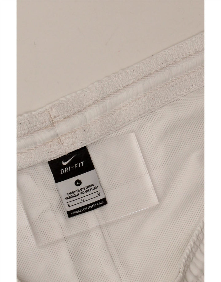 NIKE Mens Dri Fit Sport Shorts Large White Polyester Vintage Nike and Second-Hand Nike from Messina Hembry 
