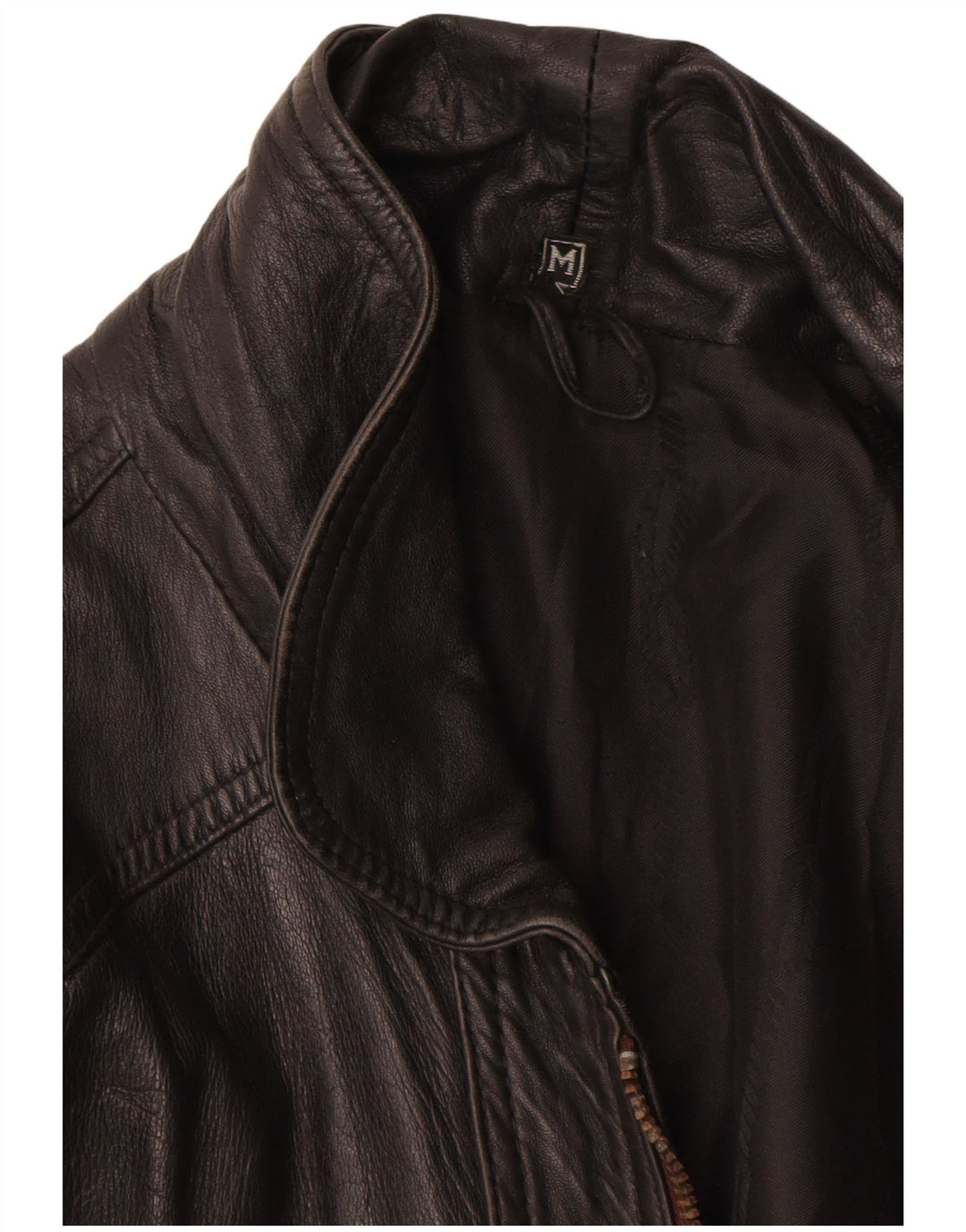 Jachetă de piele vintage pentru bărbați UK 38 Medium Black Leather