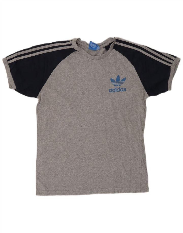 Tricou pentru femei ADIDAS UK 14, bumbac color bloc, gri mediu