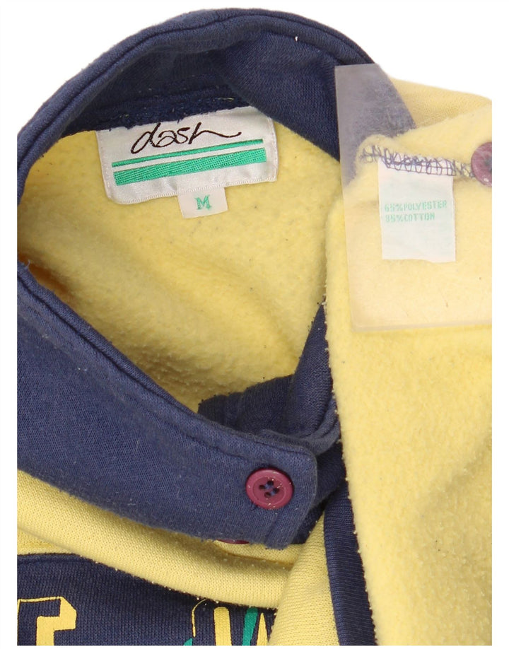 Pulover pentru bărbați DASH, cu grafică, cu gât, cu nasturi, galben mediu