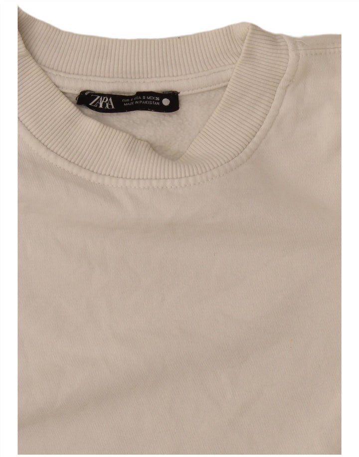 Pulover pentru femeie Zara Crop Pulover UK 10 Mic Alb